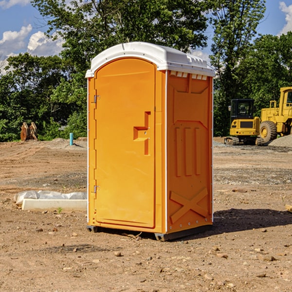 how often are the portable restrooms cleaned and serviced during a rental period in Johnson